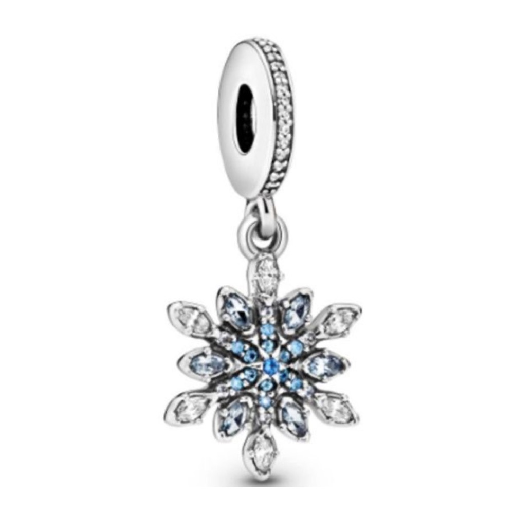 Retired Pandora Crystalized Snowflake Dangle Charm With Clear Cubic Zirconia - Picture 3 of 9